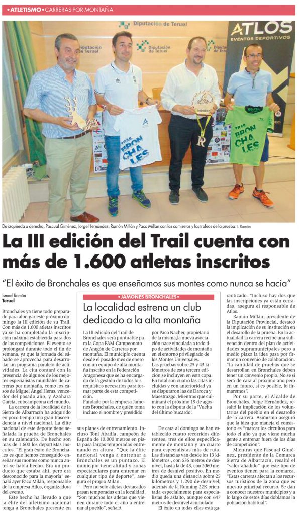 Noticia Diario de Teruel Jamones Bronchales